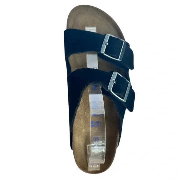 BIRKENSTOCK Arizona Soft Footbed Black Suede Leather Sandals US 8 8 1/2 A B New - Picture 6 of 16